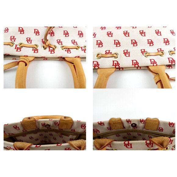 Dooney & Bourke Chalk Red Canvas & Leather Small Tote - Picture 13 of 15